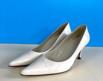 Vintage Roland Cartier Classic Stiletto Court Shoes, White, UK5, EU38, Wedding