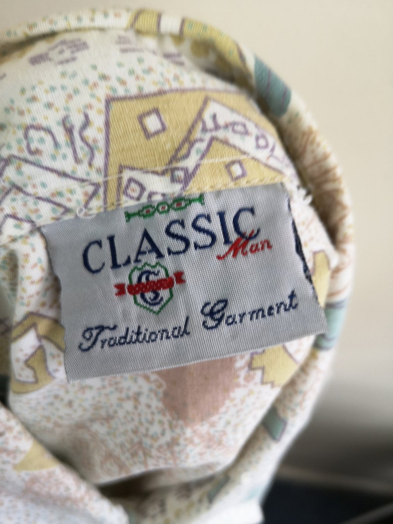 Holiday festival clothing Cotton Medium Men/'s 80s Vintage Casual Shirt Cruise