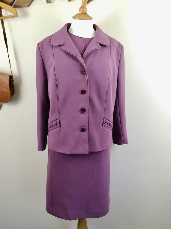 70s Vintage Dress Suit. UK 16. Purple. Mod Suit. Shift Dress. | Etsy