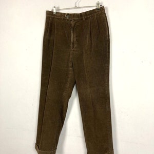 St Michael Cord Trouser, Brown, Mens W36 L31, Jumbo Cord, Turn Ups 