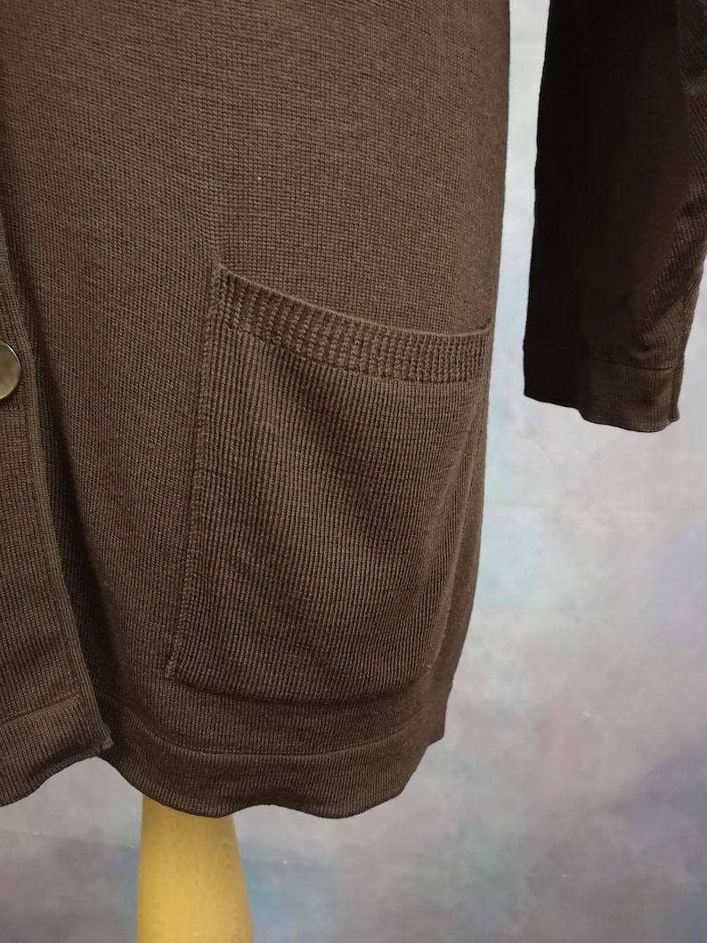 Wool with pockets House of Fraser 70s Vintage Long cardigan Button front.