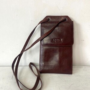 Vintage Bolon CPS Kollektion Braune Leder Portemonnaie Reisetasche Crossbody Bag