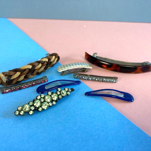 Vintage Hair Clips, Bundle, Mixed Sizes, Retro, Bling, 80s, 90s, Y2k