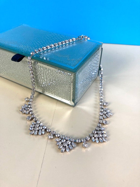 Blue diamante choker deals