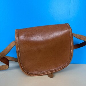 Vintage lederen zadeltas Tan kleine Mini Crossbody riem jaren '90 Boho Festival afbeelding 5