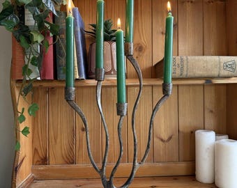 Vintage Mid Century Kerzenständer Brutalist Modernist Design 5 Arm Kerzenhalter