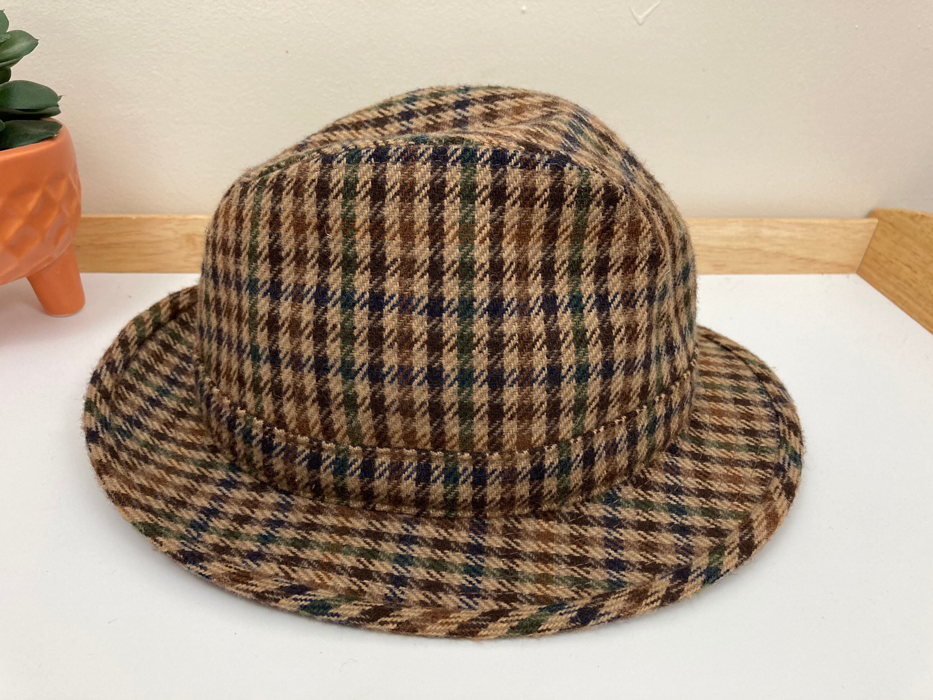 Vintage Linney of London Trilby Hat. Brown Check. 57cm. Like | Etsy