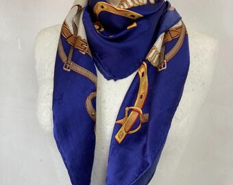 BASILE Sciarpa in seta da collo, foulard da testa, quadrato, blu