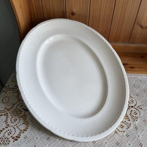 Vintage SWINNERTONS Oval Platter Plate White Pottery Country Kitchen