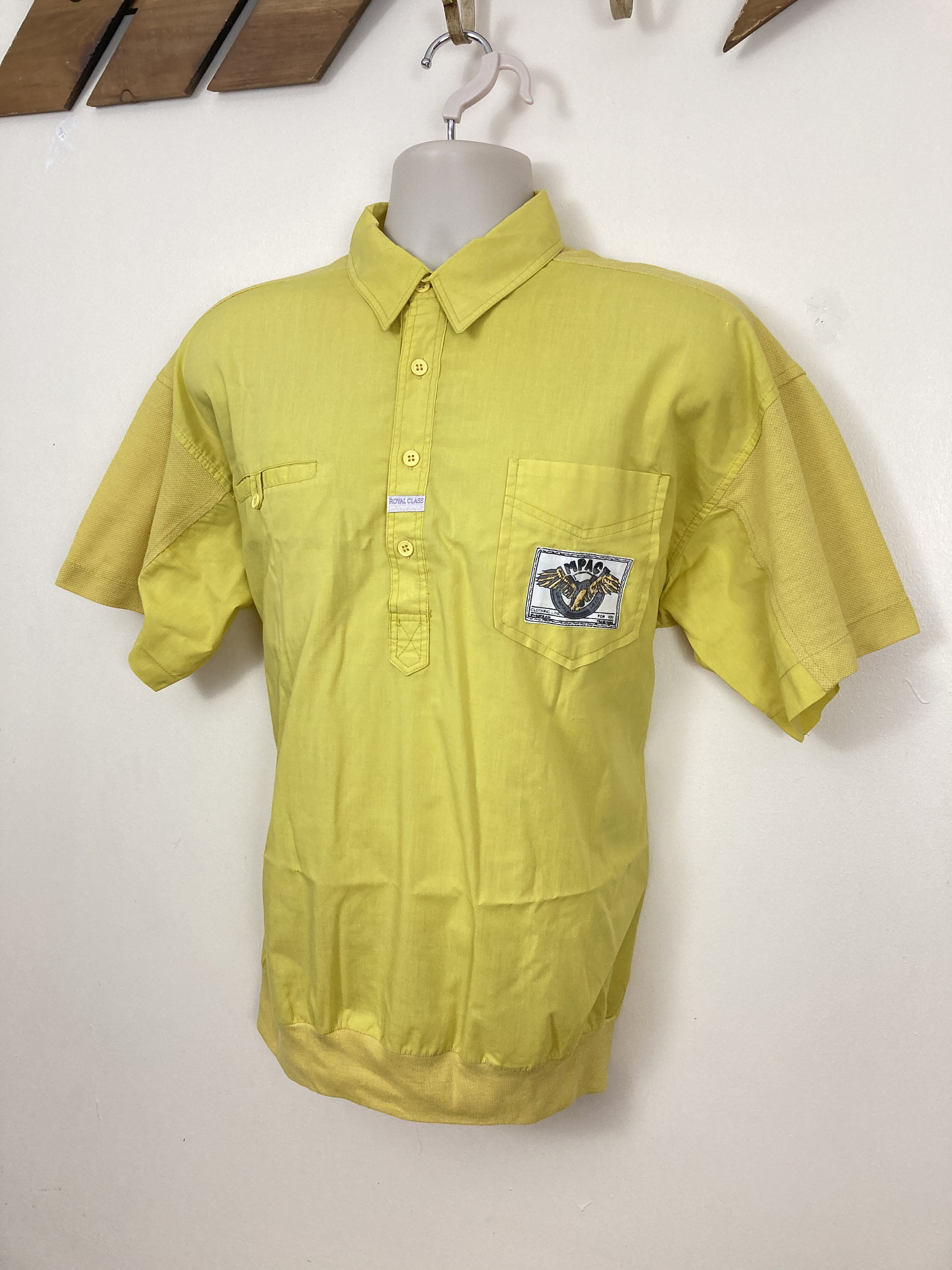 Image of 80S Vintage Polo Shirt. Men's. Medium. Chest Pockets