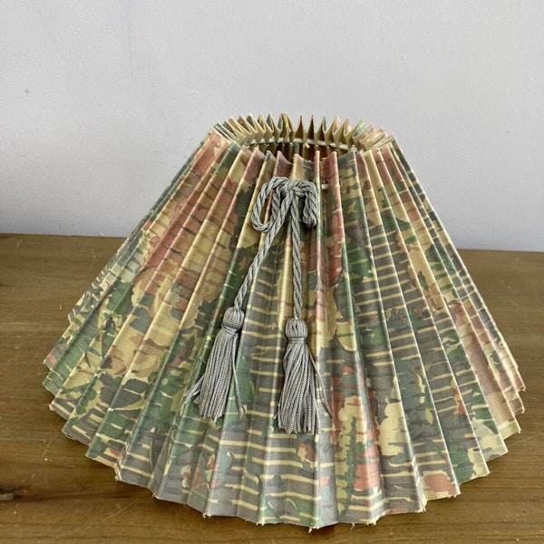 Vintage Pleated Accordion Lampshade, Grey, Pink, St Michael, Table Lamp, 80s, 90s