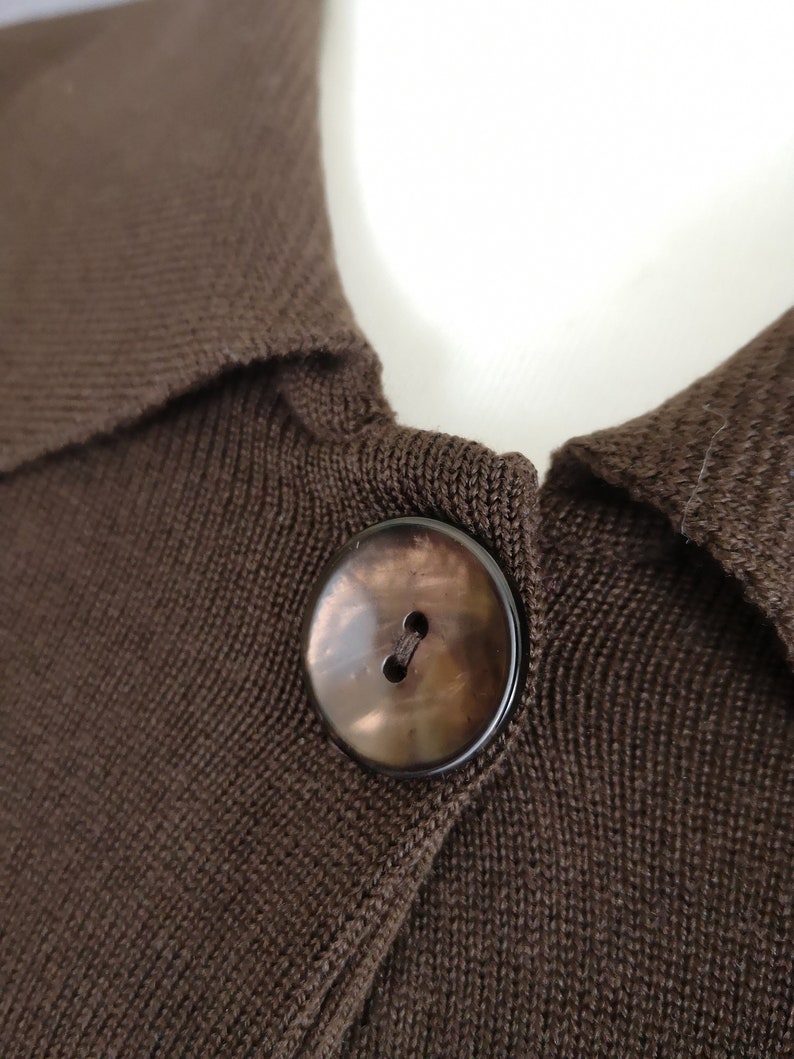 Wool with pockets House of Fraser 70s Vintage Long cardigan Button front.