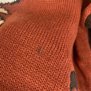 Vintage Knitted Jumper, Roll Neck, Brown, Bunny, Thumper, 90s, UK10.12.14 image 7