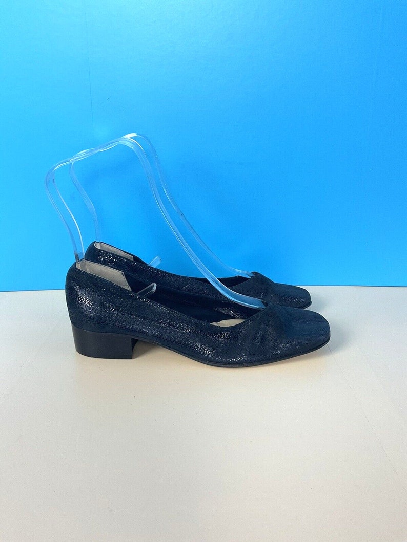 HB Shoes, Sparkly Black Leather, Slip On, UK3, NEW UNWORN, Ballerina, Low Heel image 3