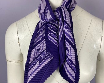 Foulard côtelé skinny vintage, violet, foulard, oblong, rétro, années 70