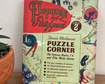 1950s Vintage Card Game. Ronnie Waldmans. Puzzle Corner. Pepys Party Games.