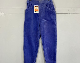 Vintage Jumbo Cord Trousers, Purple, UK6-8, 80s, 90s, High Waist, Straight Leg