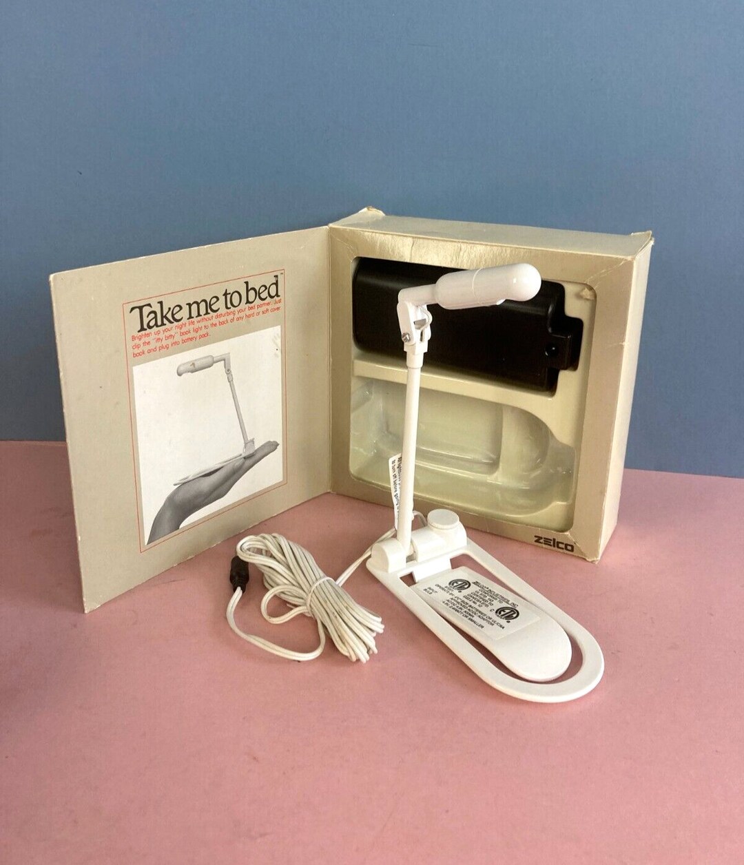 The Itty Bitty Book Light, Vintage, New in Box, Clip on Book Light