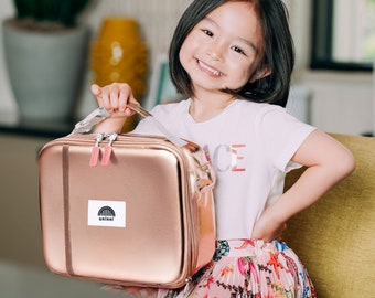 Metallic Rose Gold Lunch Box | Insulated Lunch Bag | Kids Food Storage | Back to School | School Lunch Bag | BPA Free Food Grade