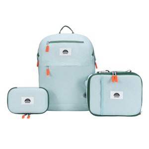 16&quot; Backpack School Set Mint for Kids 7+ | Travel Backpack | Lunch Bag | Pencil Pouch | Back to School | Cute Backpack | Reusable Lunch Box