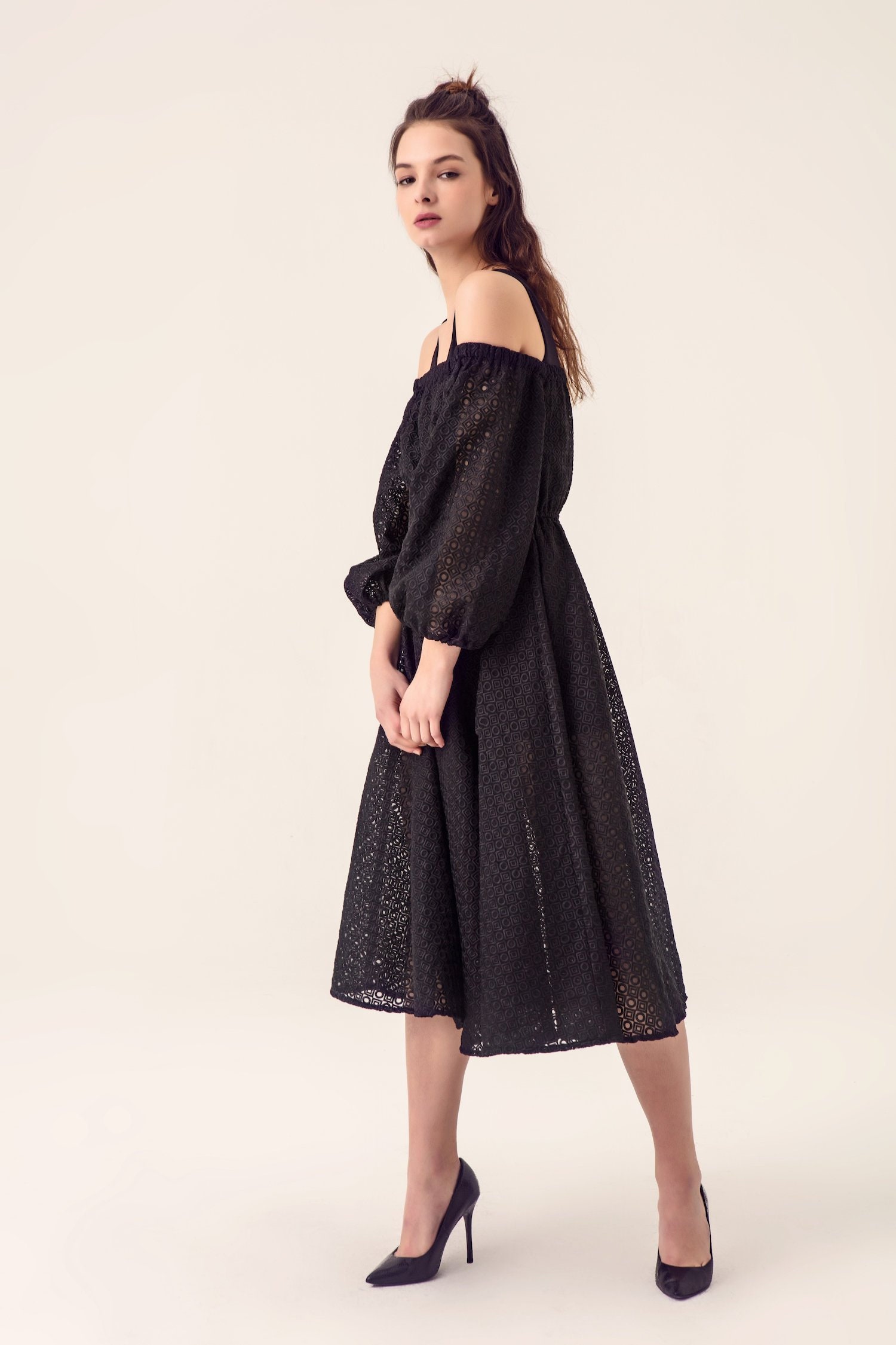 infinity gown off shoulder