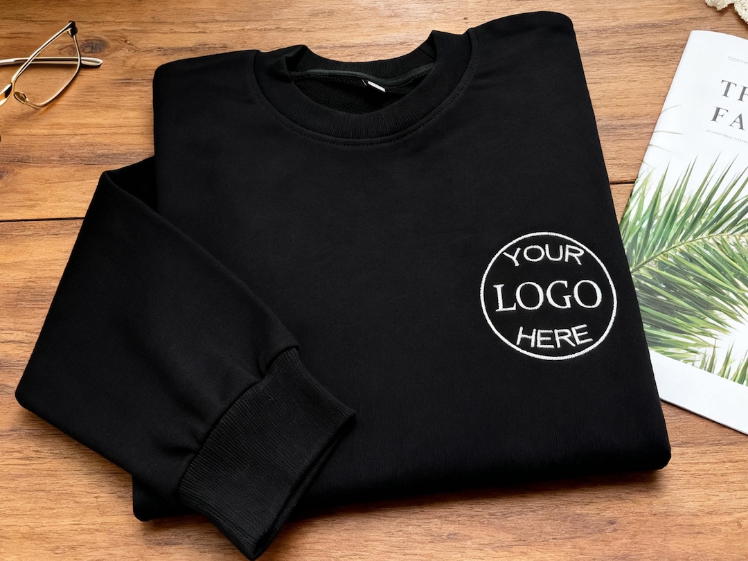 Custom Embroidered Sweatshirt, Personalised Text/logo Jumper, Business ...