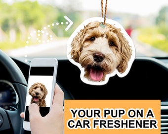 Custom Pet Photo Air Freshener, Personalized Car Ornament