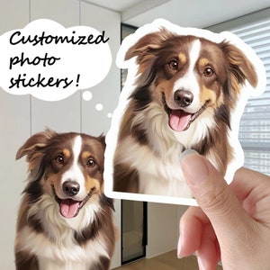 Personalized Dog Stickers,Dog face sticker,Gift for Dog Dad/Mom,Laptop Stickers
