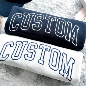 Custom Embroidered Varsity Crewneck,Embroidery Crewneck,Personalized University sweater,Personalized Sweatshirt,Personalized Gift
