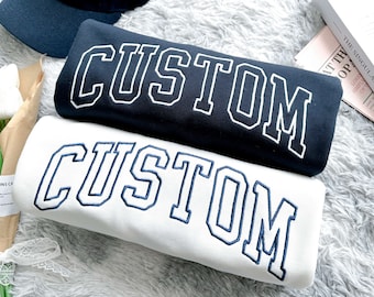 Custom Embroidered Varsity Crewneck,Embroidery Crewneck,Personalized University sweater,Personalized Sweatshirt,Personalized Gift