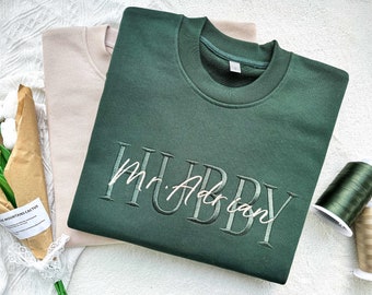 Embroidered Hubby Sweatshirt, Personalized Bridal Gift
