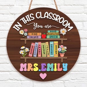 Personalized 3D Teacher Door Hanger: Custom School Counselor Gift