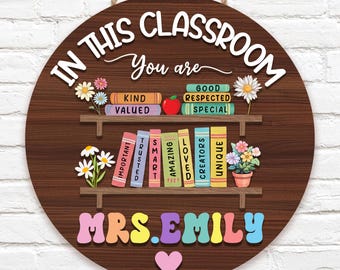 Personalized 3D Teacher Door Hanger: Custom School Counselor Gift