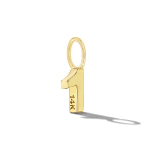 14k gold number charm