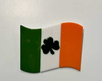 Flag of Ireland with a Shamrock
