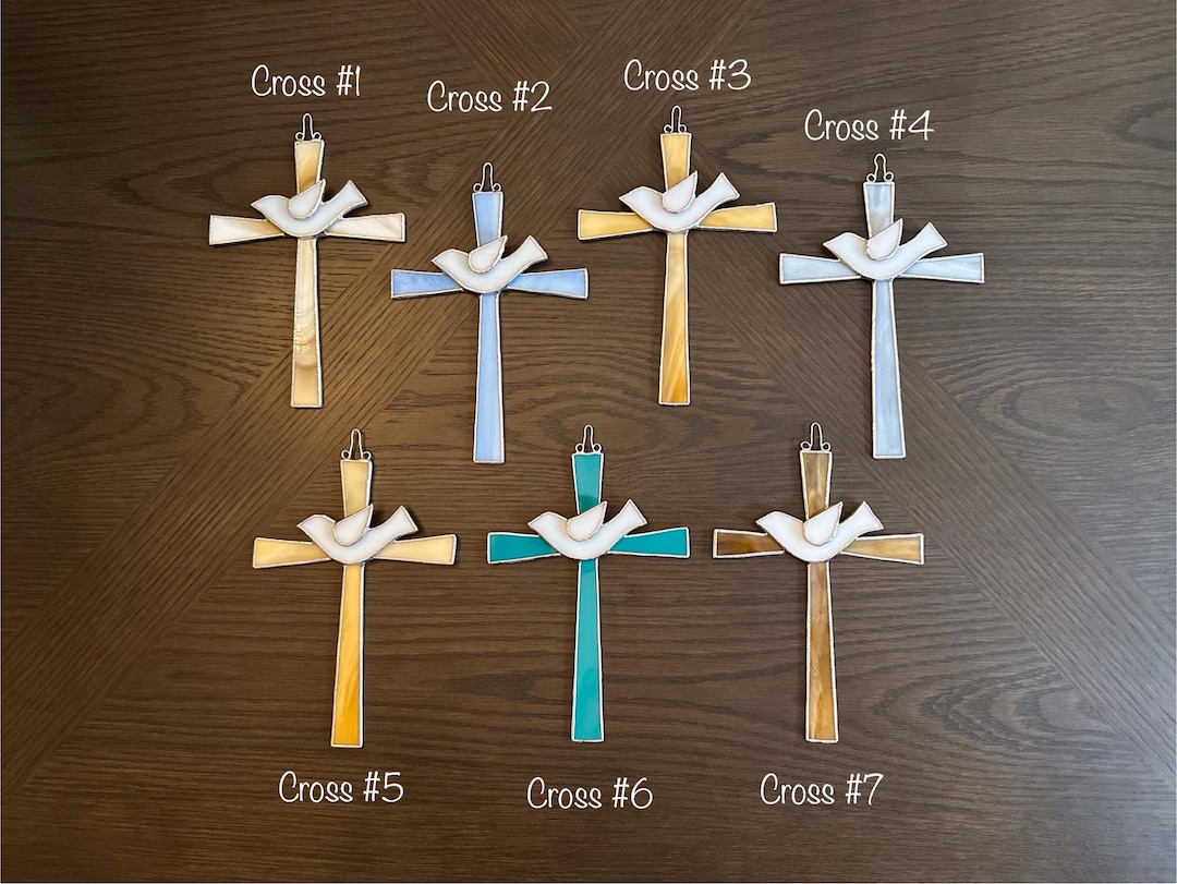 Stained Glass Cross With Dove-symbol of Peace and Love - Etsy
