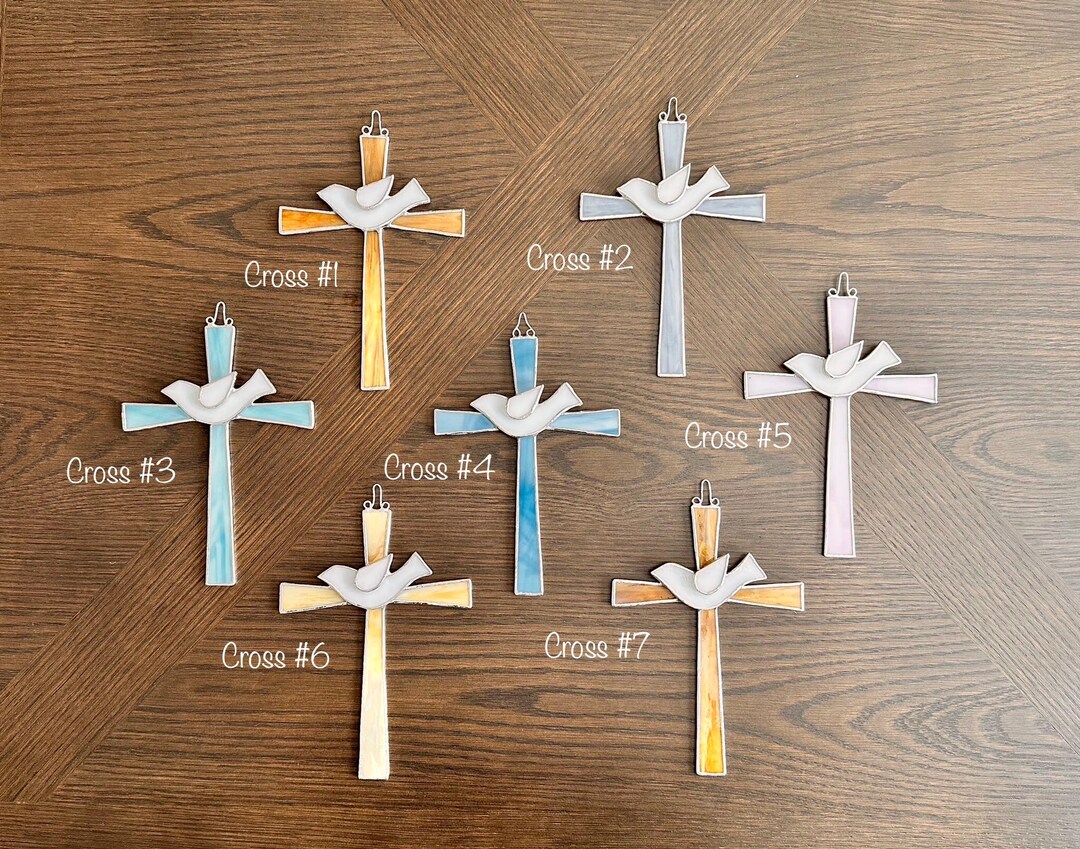 Stained Glass Cross With Dove-symbol of Peace and Love - Etsy