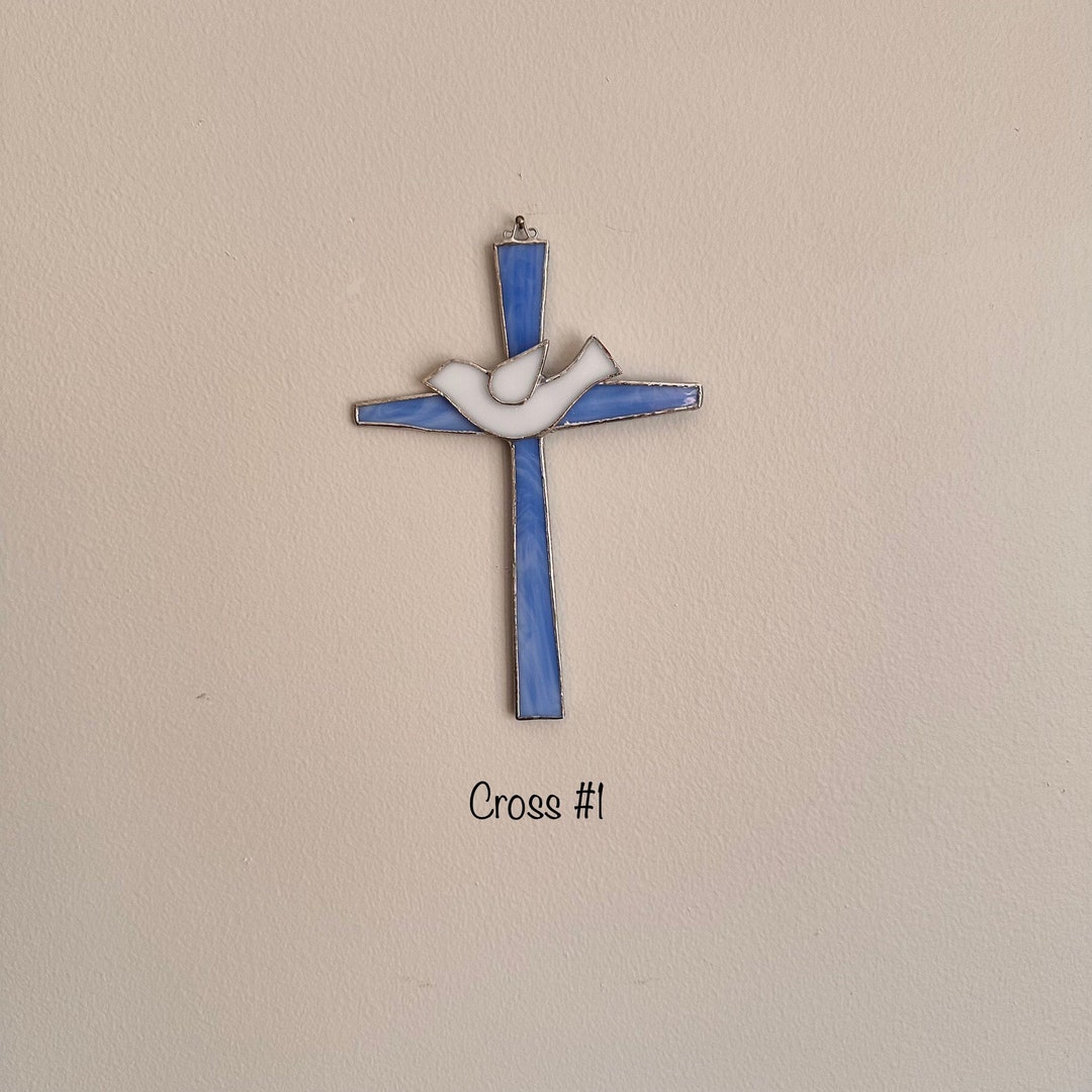 Stained Glass Cross With Dove-symbol of Peace and Love - Etsy