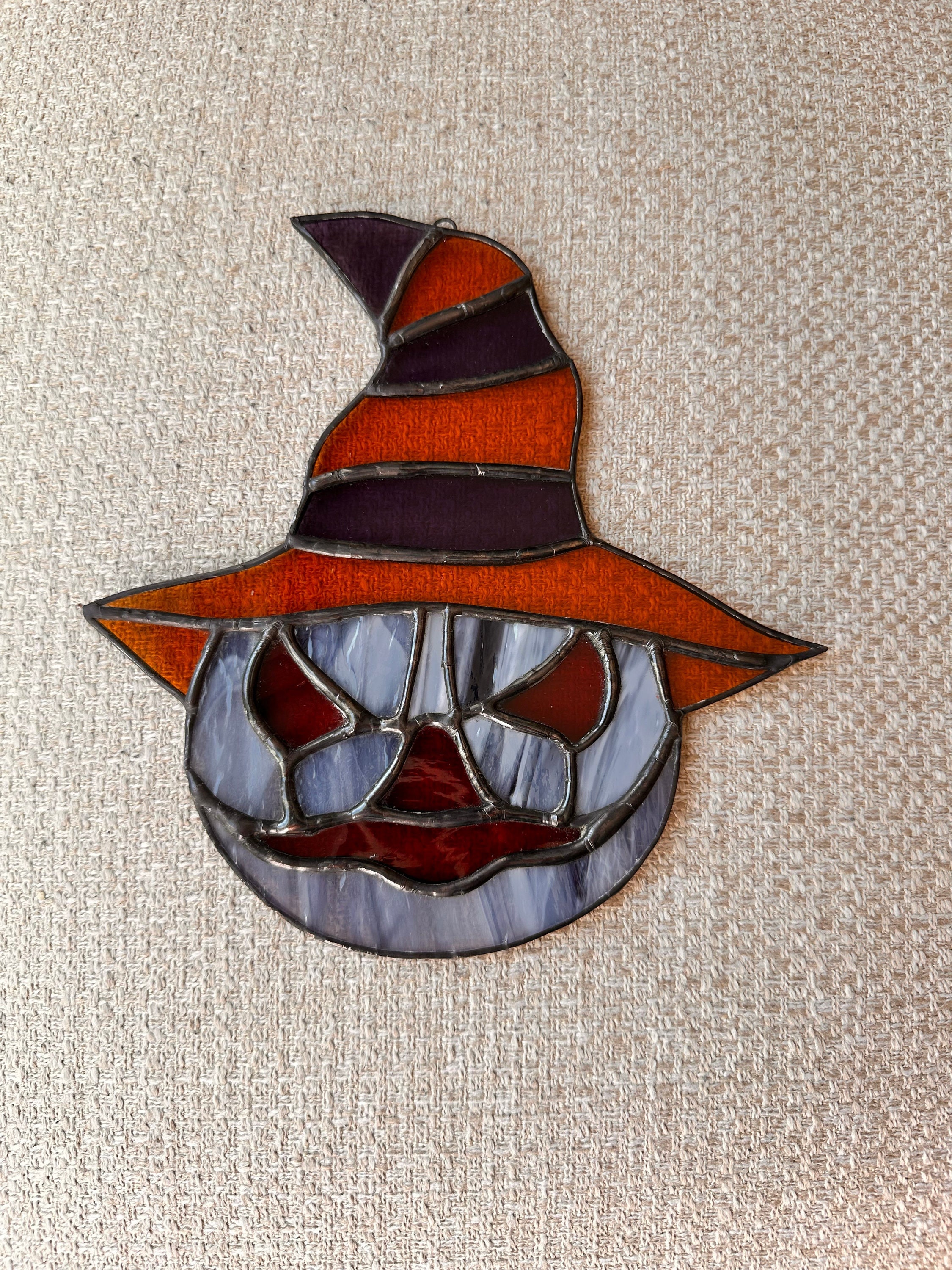 Stained glass Halloween Jack O Lantern