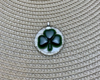 Fused Glass Shamrock Pendant