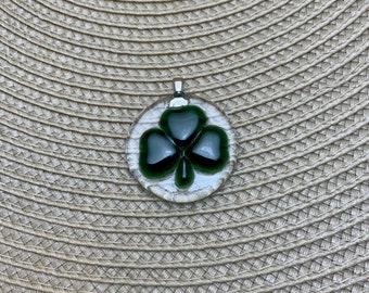 Fused Glass Shamrock Pendant