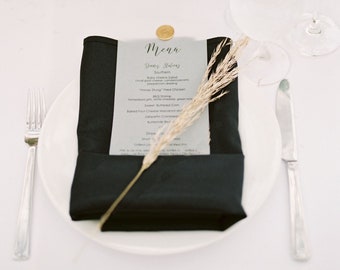 Vellum Wedding Menu | Wedding Dinner Menu | Vellum Menu with Wax Seal | Wedding Reception | Custom Menu Card | Translucent Printed Menu