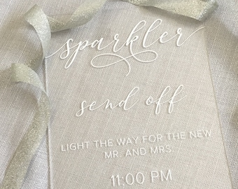 Sparkler Send Off Sign | Acrylic Wedding Sign | Wedding Sparkler Sign | Custom Sparkler Send Off Sign