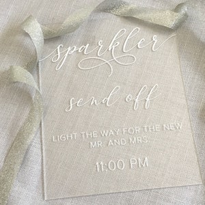 Sparkler Send Off Sign | Acrylic Wedding Sign | Wedding Sparkler Sign | Custom Sparkler Send Off Sign