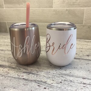 Bridesmaid Wine Tumblers Bridesmaid Gift Bridesmaid Proposal Gift Custom Stainless Steel Wine Tumbler Bridal Party Gift image 4