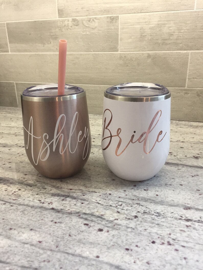 Bridesmaid Wine Tumblers Bridesmaid Gift Bridesmaid Proposal Gift Custom Stainless Steel Wine Tumbler Bridal Party Gift image 4