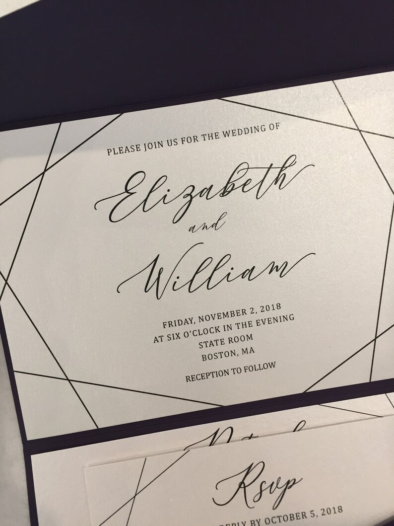 Geometric Wedding Invitation Modern Geometric Invite Etsy