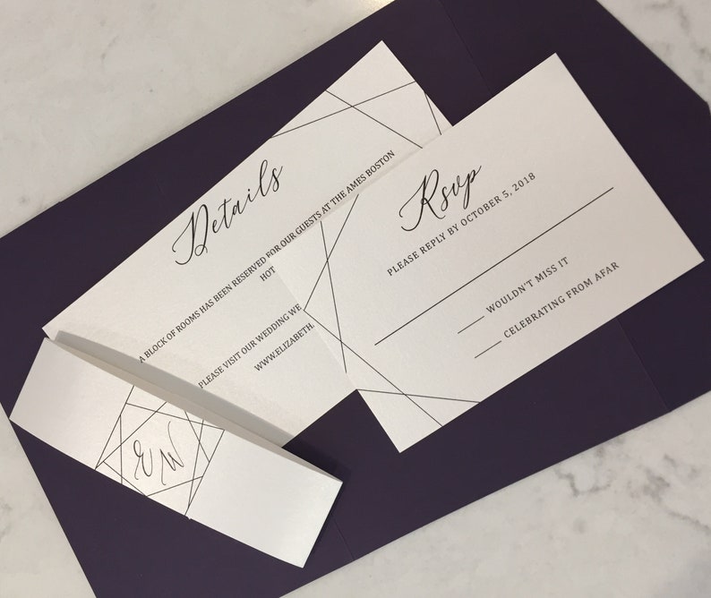 Geometric Wedding Invitation Modern Geometric Invite Etsy