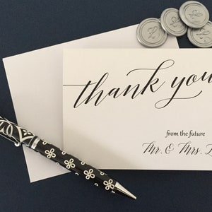 Futuras tarjetas de agradecimiento Mr. & Mrs. / Tarjetas de agradecimiento de boda / Papelería de boda / Papelería personalizada / Papelería personalizada / Tarjetas de notas
