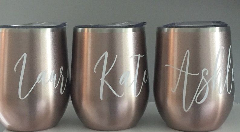 Bridesmaid Wine Tumblers Bridesmaid Gift Bridesmaid Proposal Gift Custom Stainless Steel Wine Tumbler Bridal Party Gift image 5